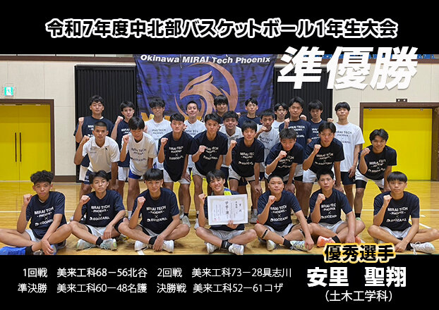 男子バスケット部準優勝